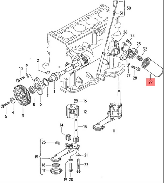 Фільтр масляний VAG vw caddy ii 1,7/1,9sdi /golf ii/iii/passat b2/b3/b4/b5, 068115561B PM-1546 фото