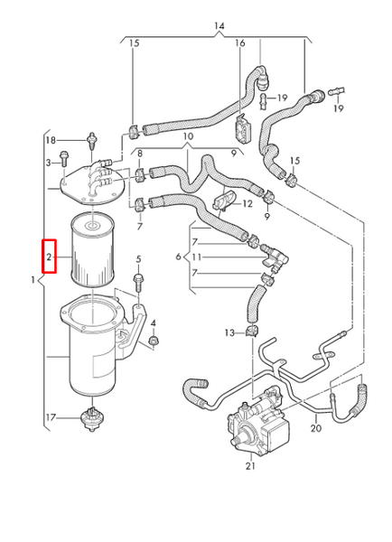 Фільтр паливний Audi A3 8V/Q3 F3/VW Arteon/Golf 8/Passat B8, 5Q0127177C PM-1797 фото