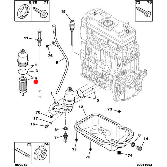 Фільтр масляний Peugeot 106/206/307/Partner, 1109AN PM-1497 фото