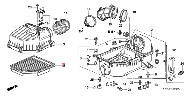 Фільтр повітряний Honda Civic 7/8 1.8i, 17220RNAA00 PM-1147 фото