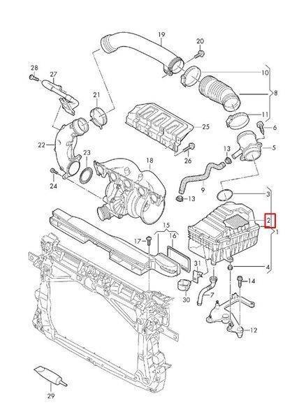 Фільтр повітряний Audi RS3 / TT RS 2.5T (16>) / VW B8 / Tiguan 2.0 BiTDI, 3Q0129620 PM-1100 фото