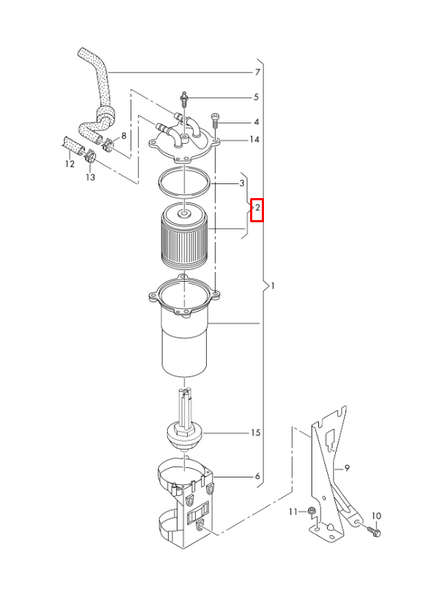 Фільтр паливний Audi A4/A5/A6/A7/Q5 15-, 8W0127434 PM-1800 фото