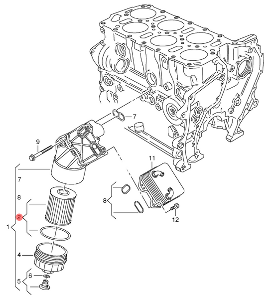 Фільтр масляний VAG/VW/Skoda/Seat/Audi 021115562A, PM-1550 фото