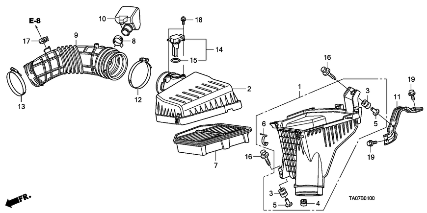 Фільтр повітряний Honda accord 8 2,0-2,4 17220R40A00 PM-1151 фото