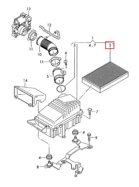 Фільтр повітряний VW Passat 3.6, 1K0129620B PM-1352 фото