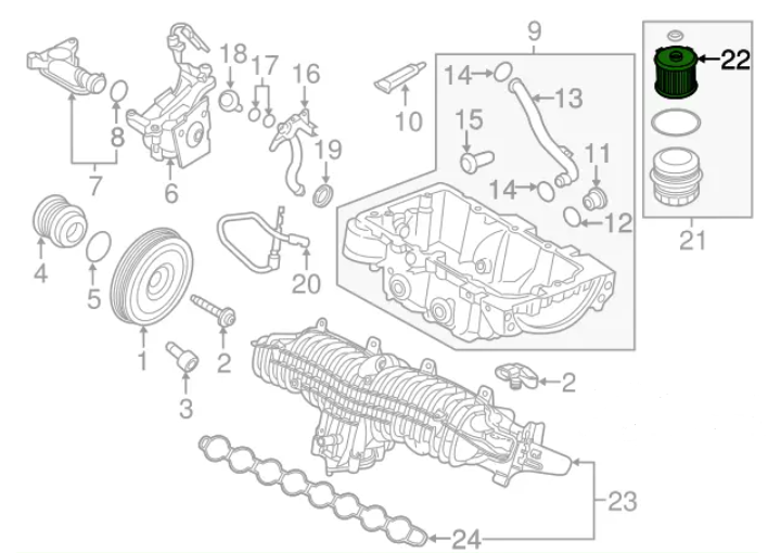 Фільтр масляний VOLVO xc90 16-/xc60, 31372212 PM-1553 фото