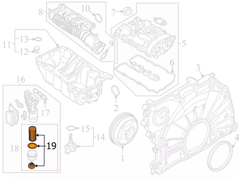 Фильтр масляный BMW 2 Series, X1, 11428593186 PM-1403 фото