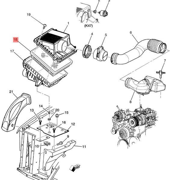Фільтр повітряний Cadillac Escalade, Chevrolet Avalanche, Suburban, Sonora, Tahoe, GMC Yukon 4.8-, 25313349 PM-1106 фото