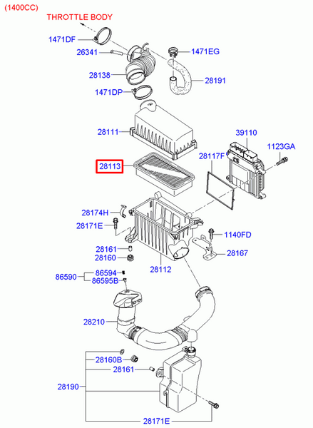 Фильтр воздушный Hyundai Accent 06-, 281131G100 PM-1158 фото