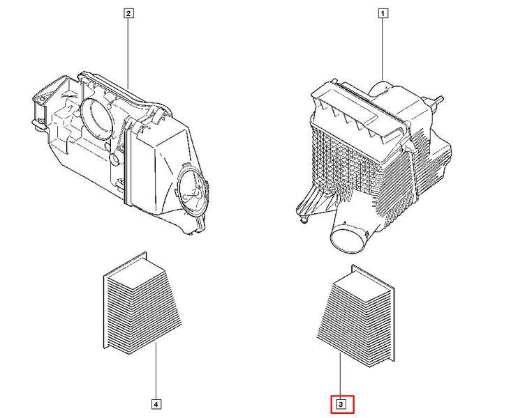 Фильтр воздушный Renault Grand Scenic II / Megane II / Scenic II 1.9D / 2.0 / 2.0D 11.02-, 8200371661 PM-1265 фото
