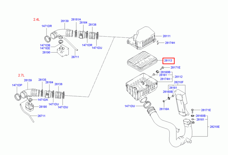 Фильтр воздушный Hyundai Santa Fe 00-05, 2811326000 PM-1167 фото