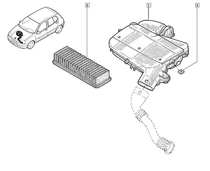 Фильтр воздушный Renault Kangoo / Megane / Clio II / Trafic, 7701477096 PM-1268 фото
