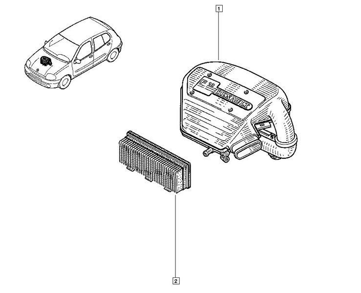 Фильтр воздушный Renault Kangoo 97-03 1.9D, 7701044101 PM-1273 фото