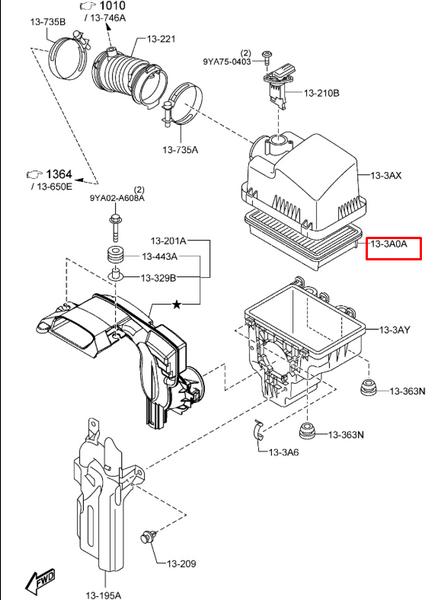 Фільтр повітряний Mazda 3/6/CX-5, PE07133A0A PM-1224 фото