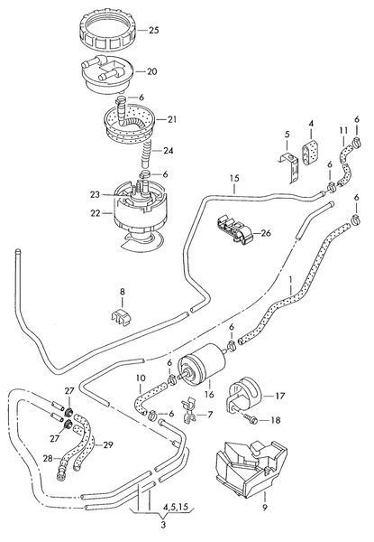 Паливний фільтр VAG vw passat b3/b4/b5 golf 2-3/t3/t4/audi a4/a6, 1H0201511A PM-1027 фото