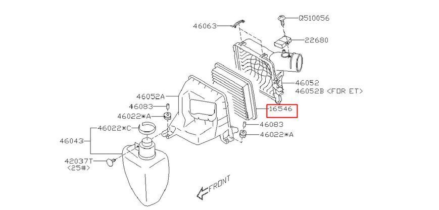 Фільтр повітряний Subaru Forester / Impreza / Legacy 1.6-3.6i, 16546AA090 PM-1291 фото