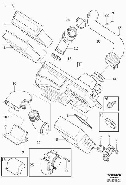 Фільтр повітряний VOLVO xc70 (-16) / xc60 (-17) / v70 (-16) / v60 cc (-18) / v60 (-18) / v50 (-12) / v40 cc (-19) / v40 (- 19) / PM-1336 фото