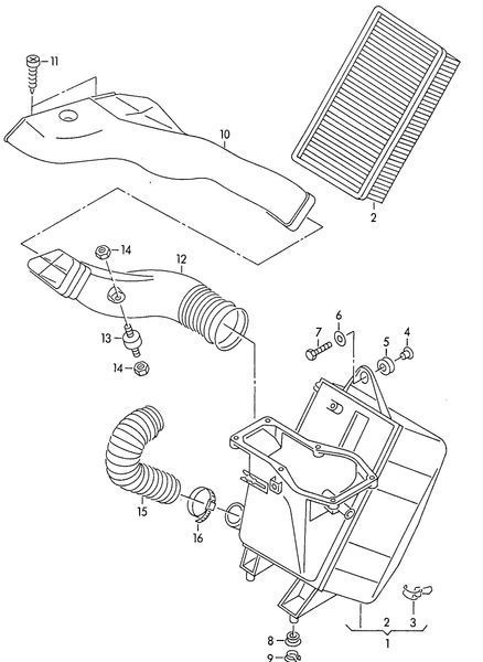 Фильтр воздушный vw/audi 1,6-2,4 93-97, 191129620 PM-1386 фото