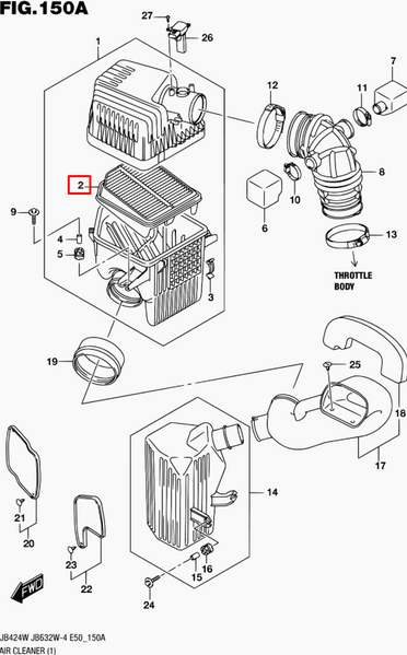 Фильтр воздушный Suzuki Grand Vitara, 1378078K00 PM-1293 фото