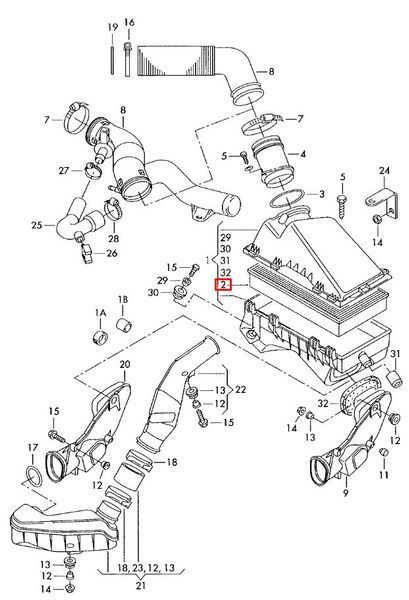 Фільтр повітряний VW Golf 1.6 / 1.8 / 1.9 SDI, 1J0129620 PM-1343 фото