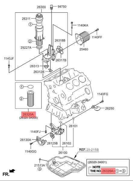 Фільтр масляний Hyundai Veracruz/Kia Mohave, 263203A100 PM-1445 фото